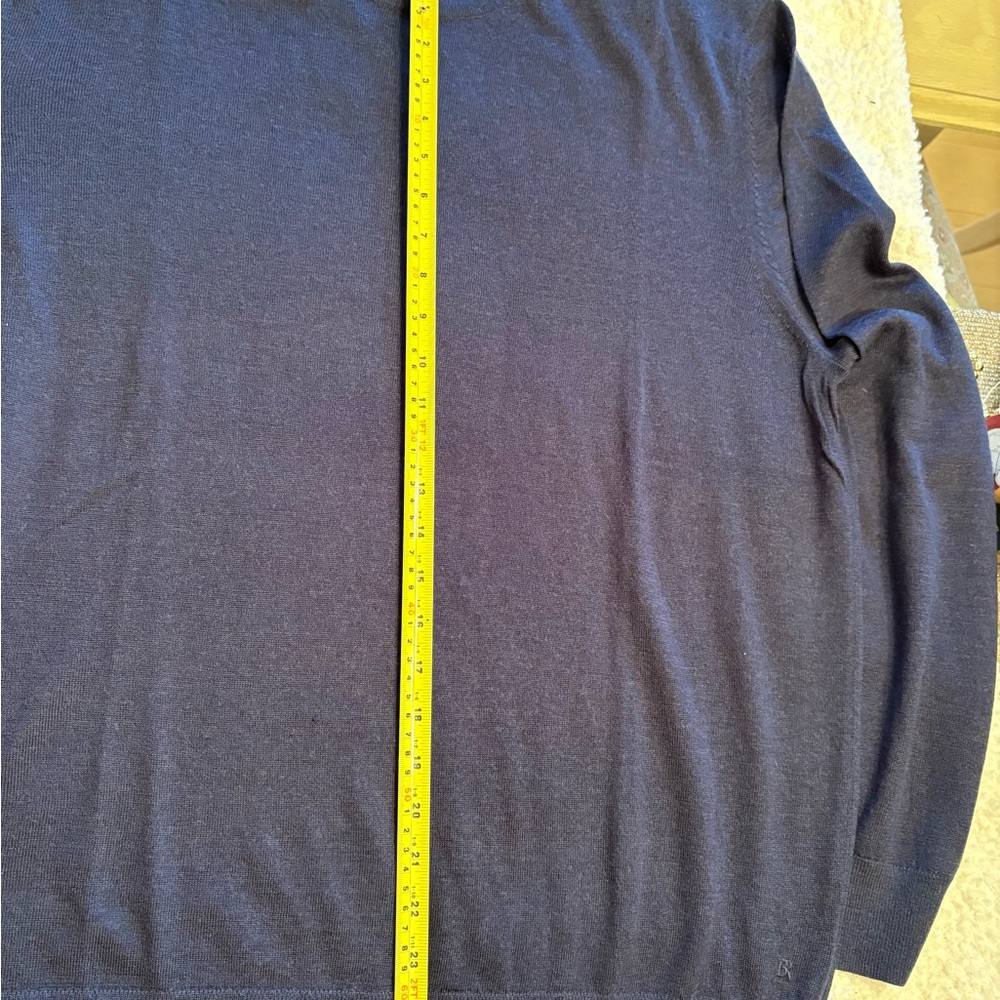 Banana Republic Men's Deep Blue Merino 100% WOOL Sweater | - Picture 10 of 12